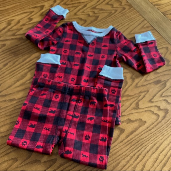 NWOT Cuddl Duds Thermal 2-Pc Pajama Set, Unisex Sz 2T-3T - Picture 1 of 6